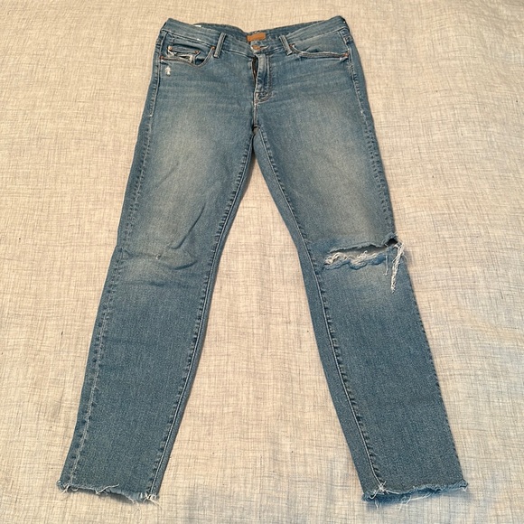 MOTHER Denim The Looker Ankle Fray Jeans in Love Gun Sz 27 - Picture 2 of 11